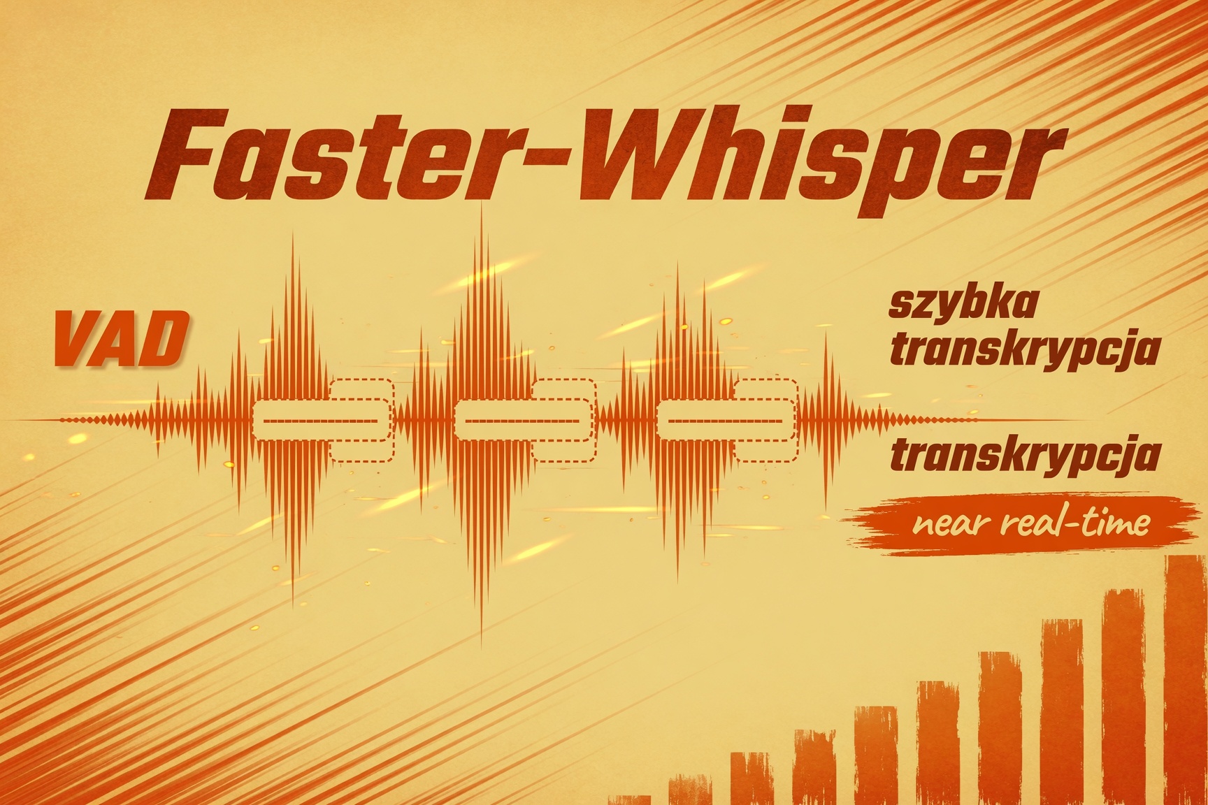 Wizualizacja: Faster‑Whisper + VAD: szybka transkrypcja lokalna